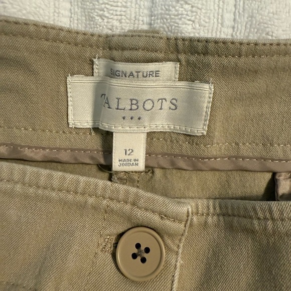 Talbots Womens Pants Beige Size 12 Signature Mid Rise Cropped Cotton - Picture 3 of 8